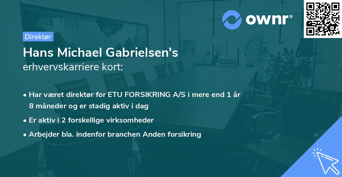 Hans Michael Gabrielsen's erhvervskarriere kort