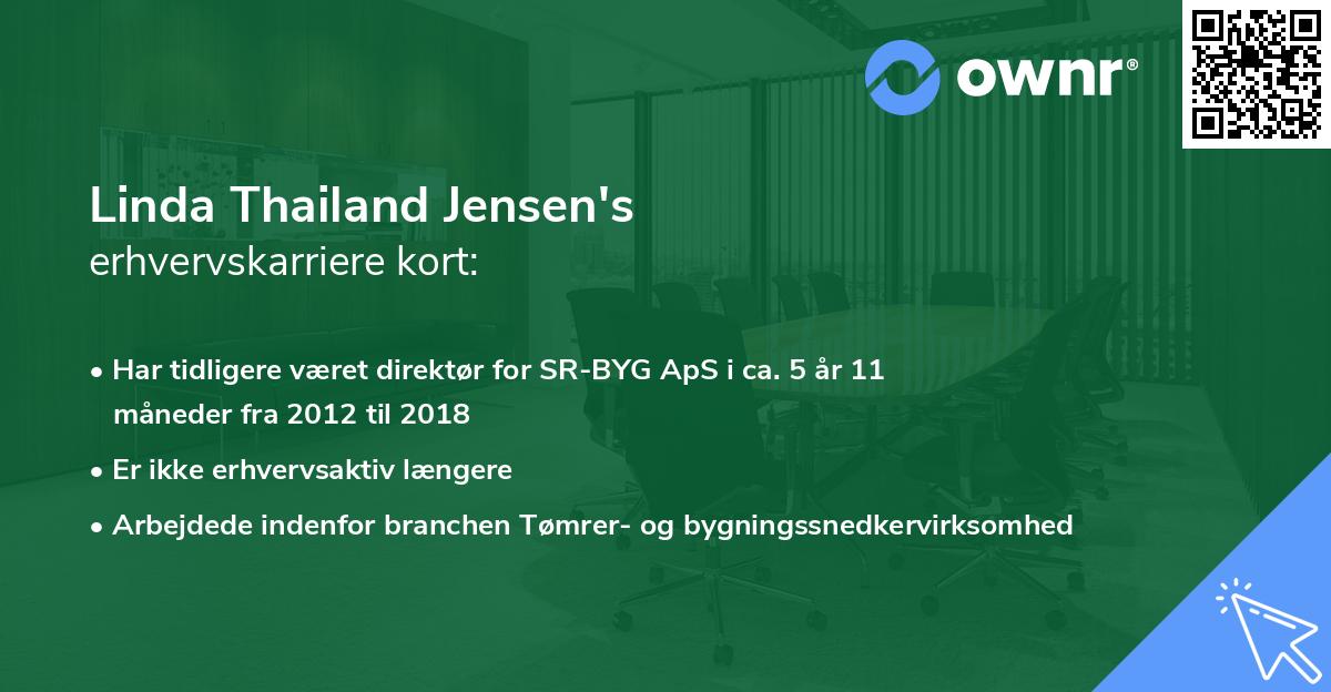 Linda Thailand Jensen's erhvervskarriere kort