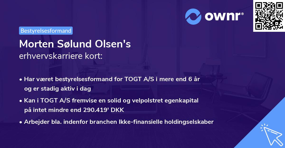 Morten Sølund Olsen's erhvervskarriere kort