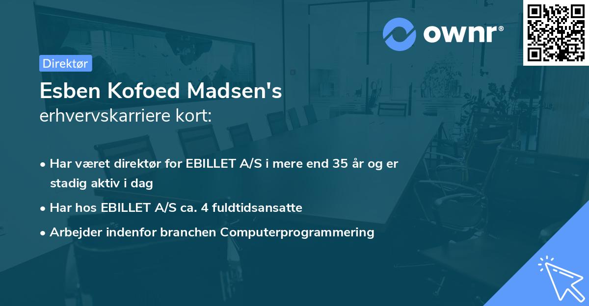 Esben Kofoed Madsen's erhvervskarriere kort