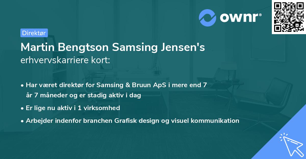 Martin Bengtson Samsing Jensen's erhvervskarriere kort