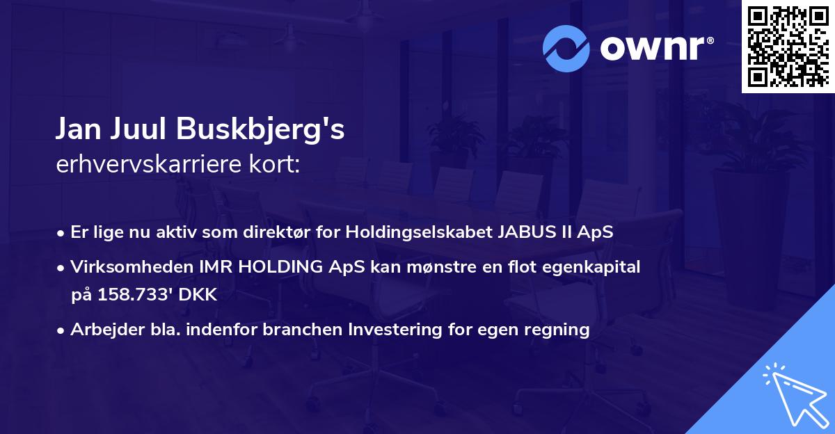 Jan Juul Buskbjerg's erhvervskarriere kort