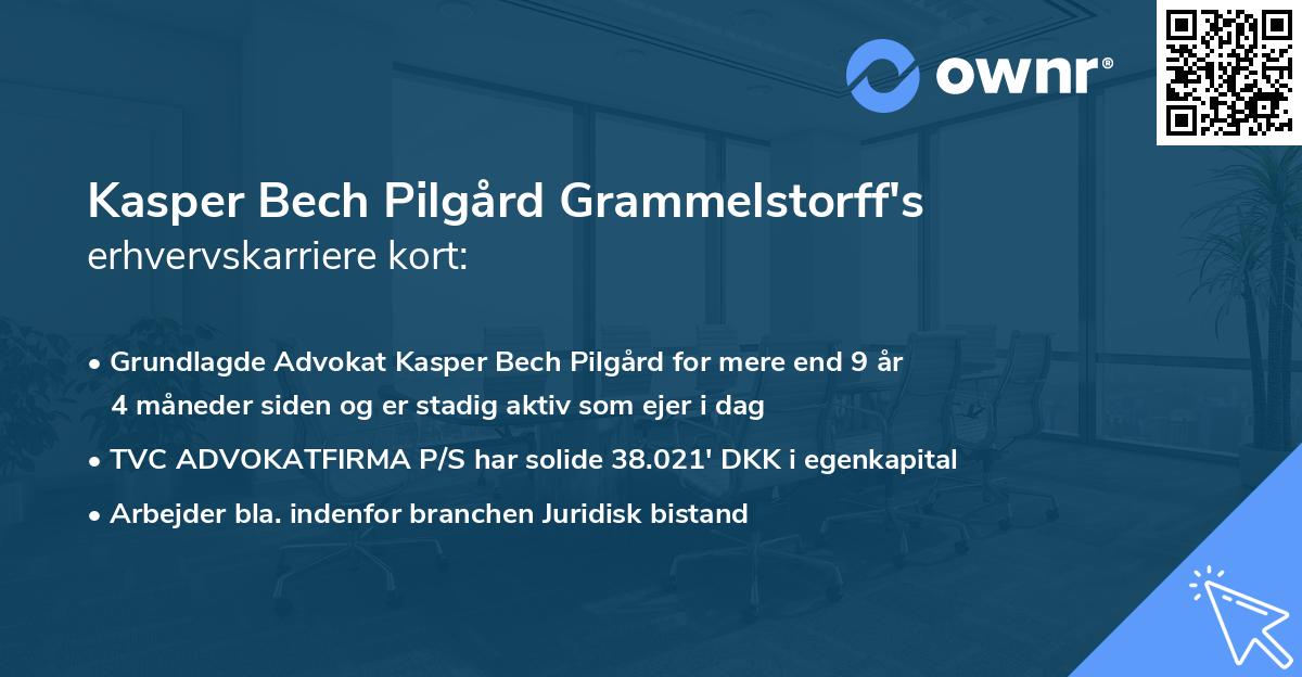Kasper Bech Pilgård Grammelstorff's erhvervskarriere kort