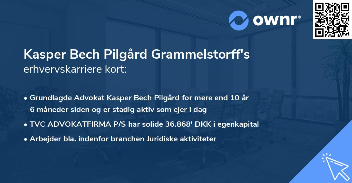 Kasper Bech Pilgård Grammelstorff's erhvervskarriere kort