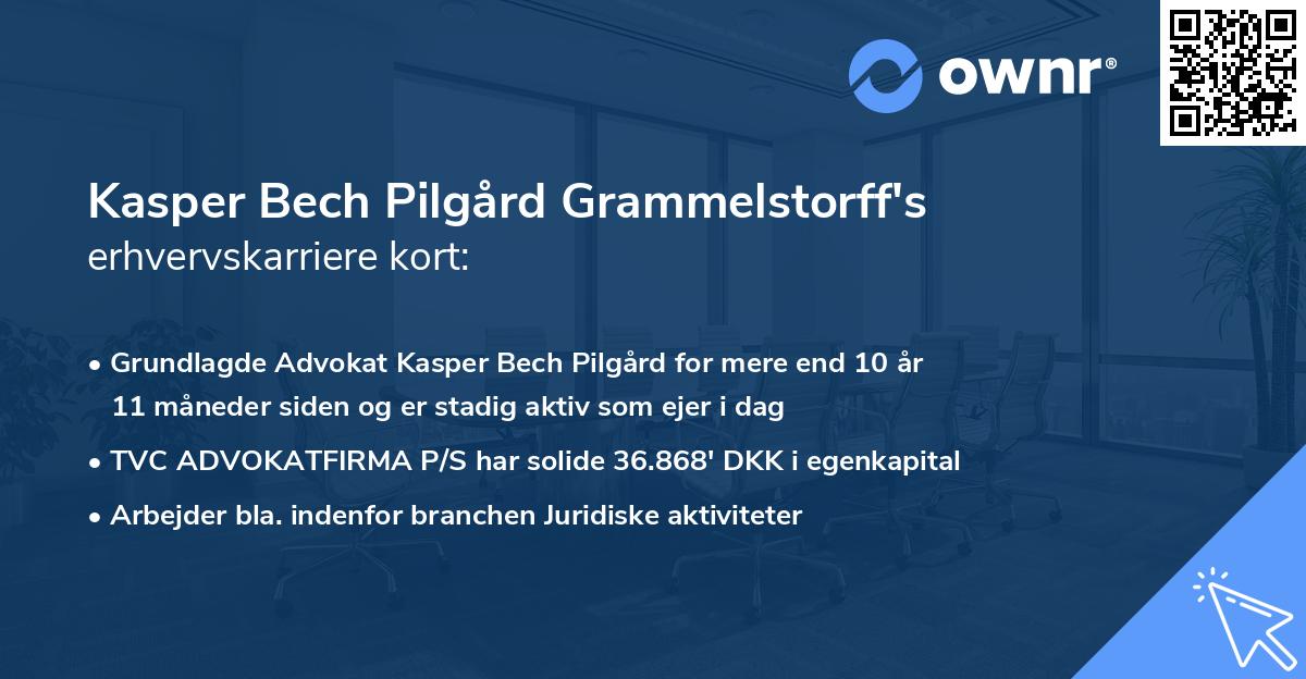 Kasper Bech Pilgård Grammelstorff's erhvervskarriere kort