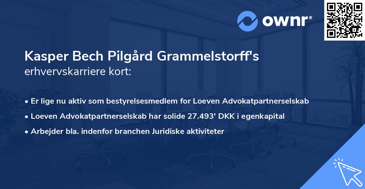 Kasper Bech Pilgård Grammelstorff's erhvervskarriere kort