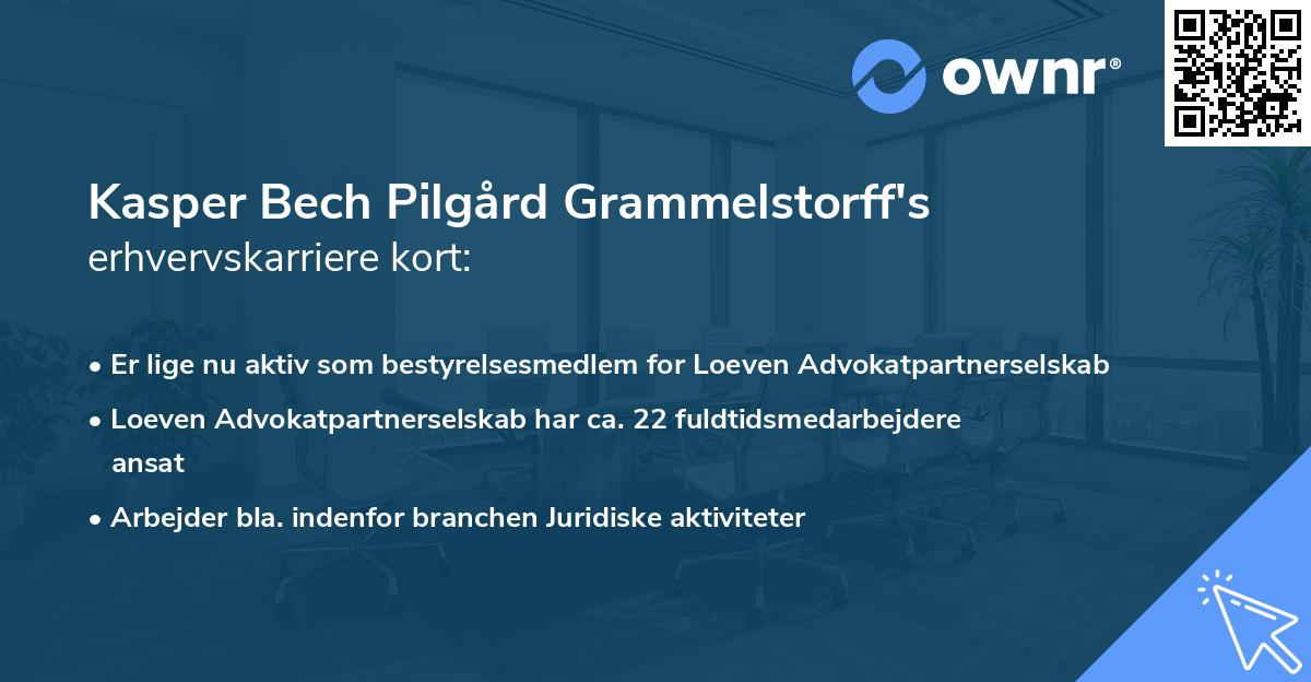 Kasper Bech Pilgård Grammelstorff's erhvervskarriere kort