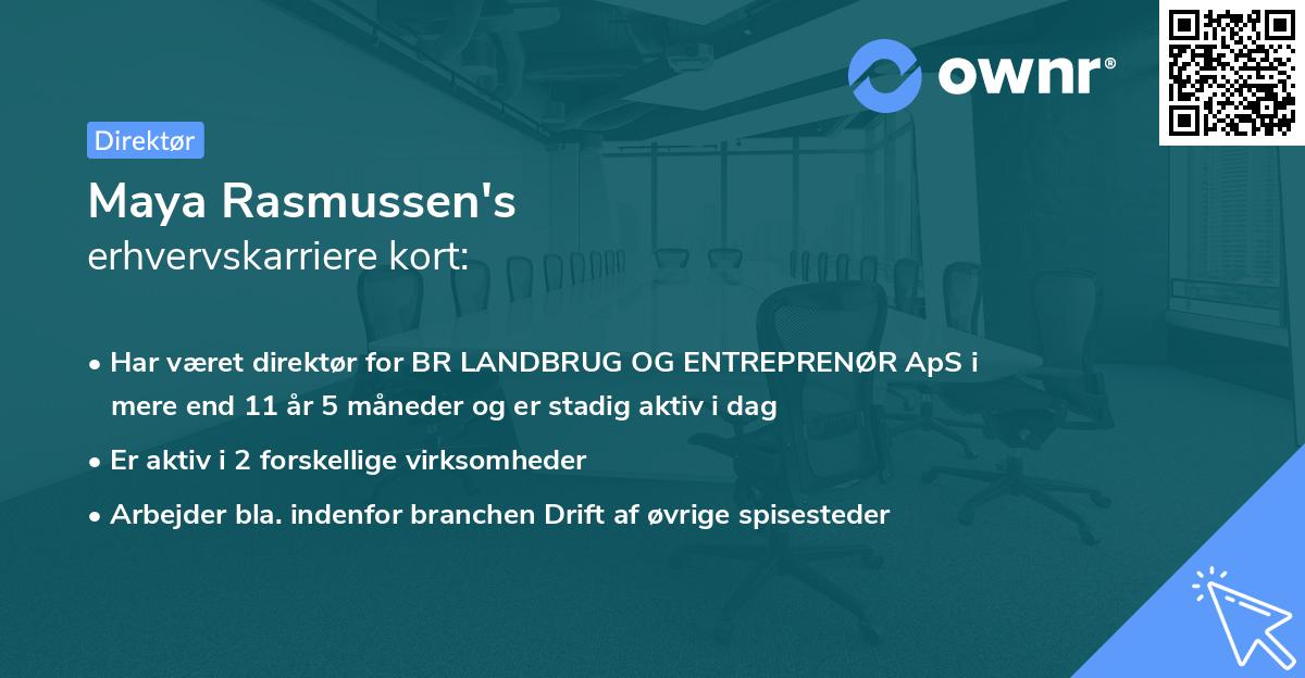 Maya Rasmussen's erhvervskarriere kort