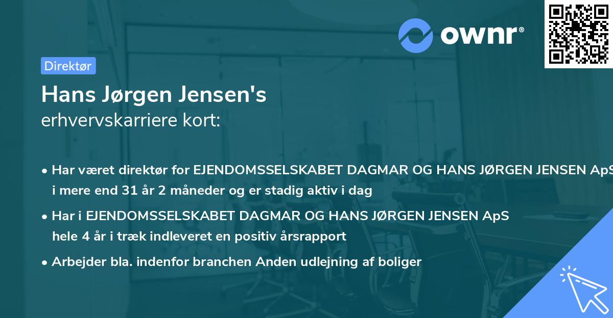 Hans Jørgen Jensen's erhvervskarriere kort