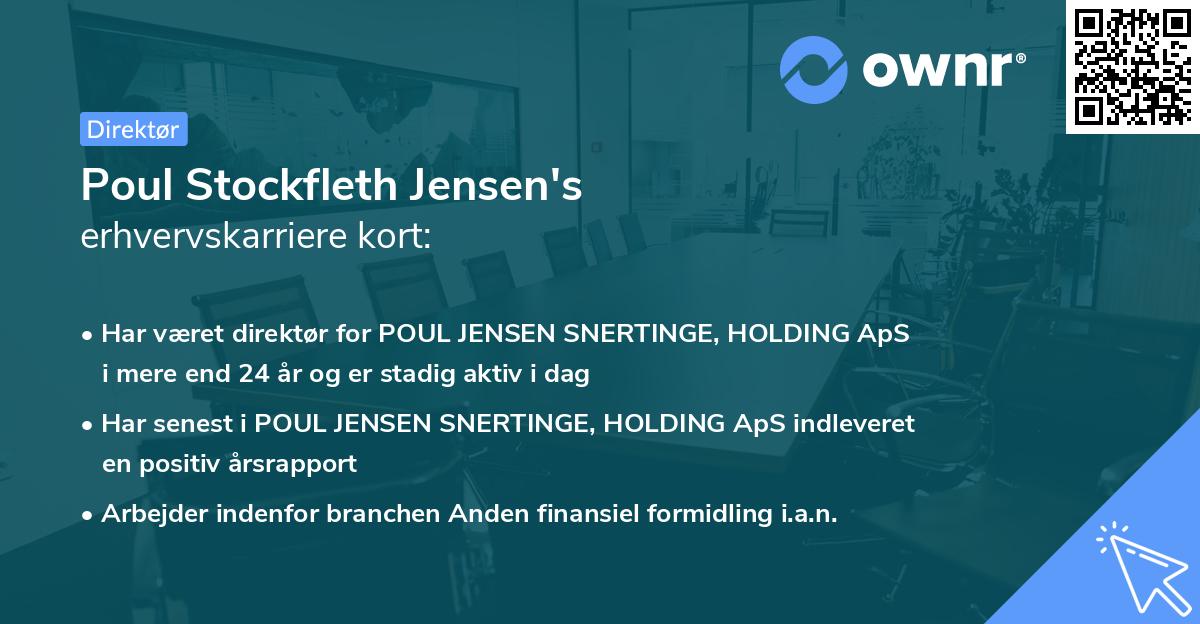 Poul Stockfleth Jensen's erhvervskarriere kort