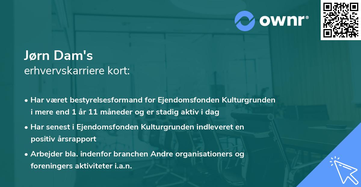 Jørn Dam's erhvervskarriere kort