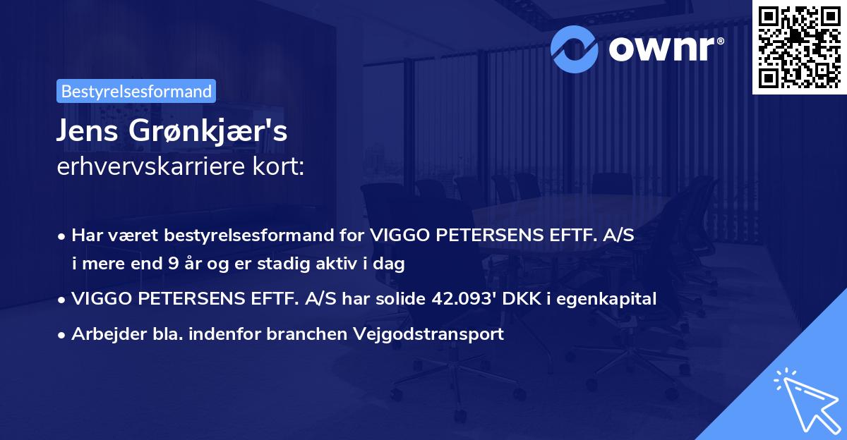 Jens Grønkjær's erhvervskarriere kort