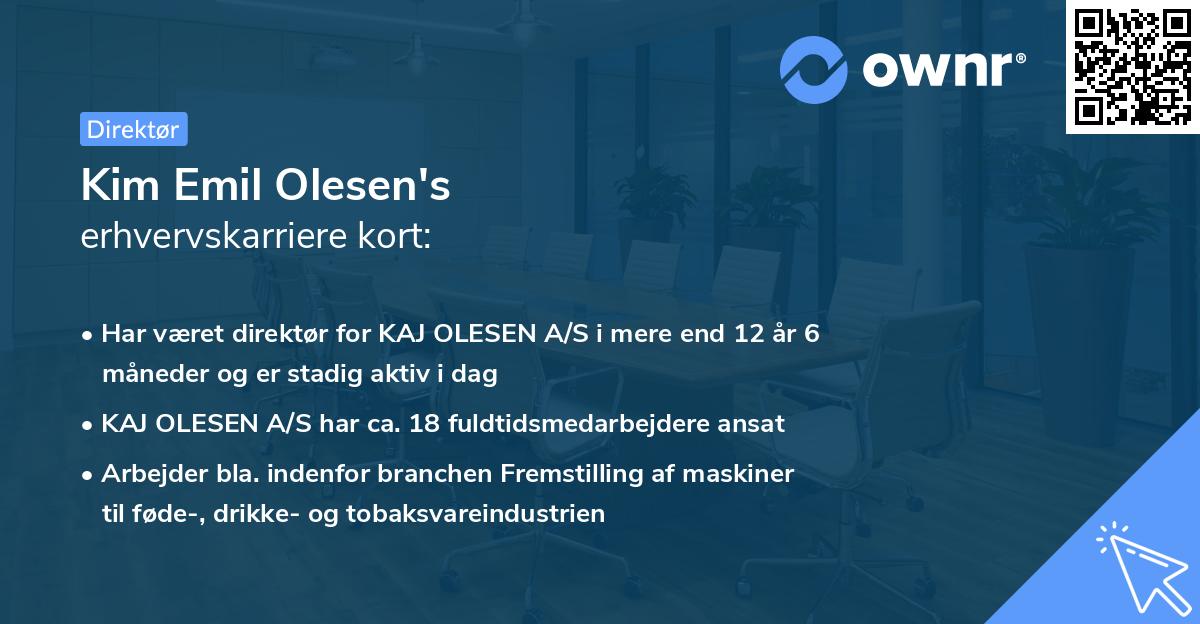 Kim Emil Olesen's erhvervskarriere kort