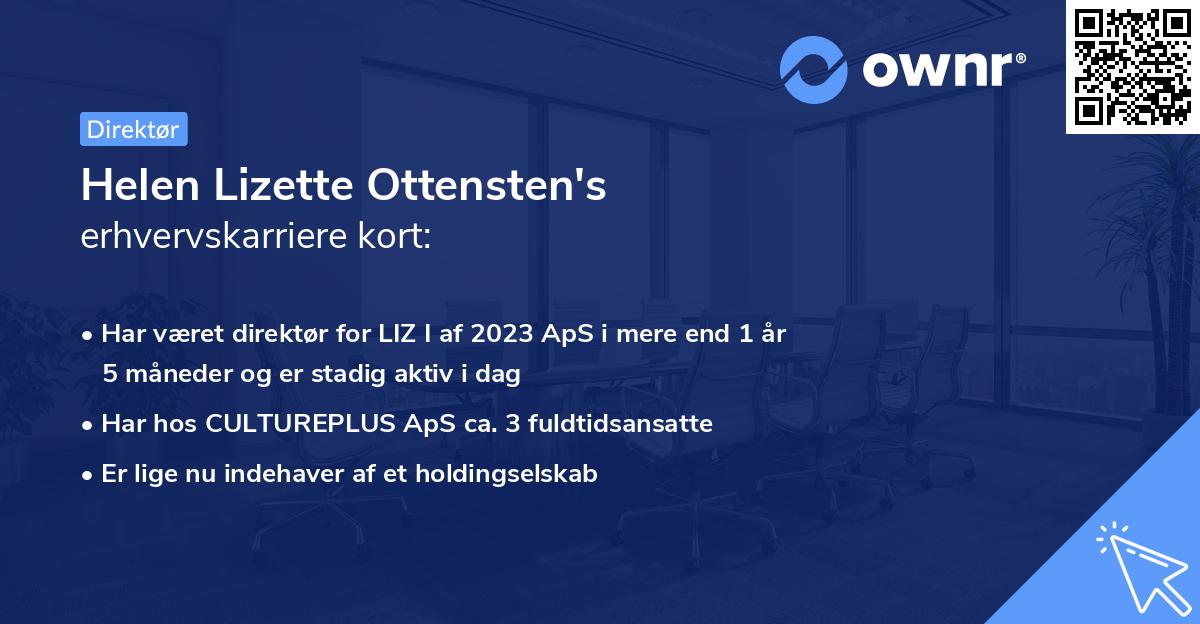 Helen Lizette Ottensten's erhvervskarriere kort