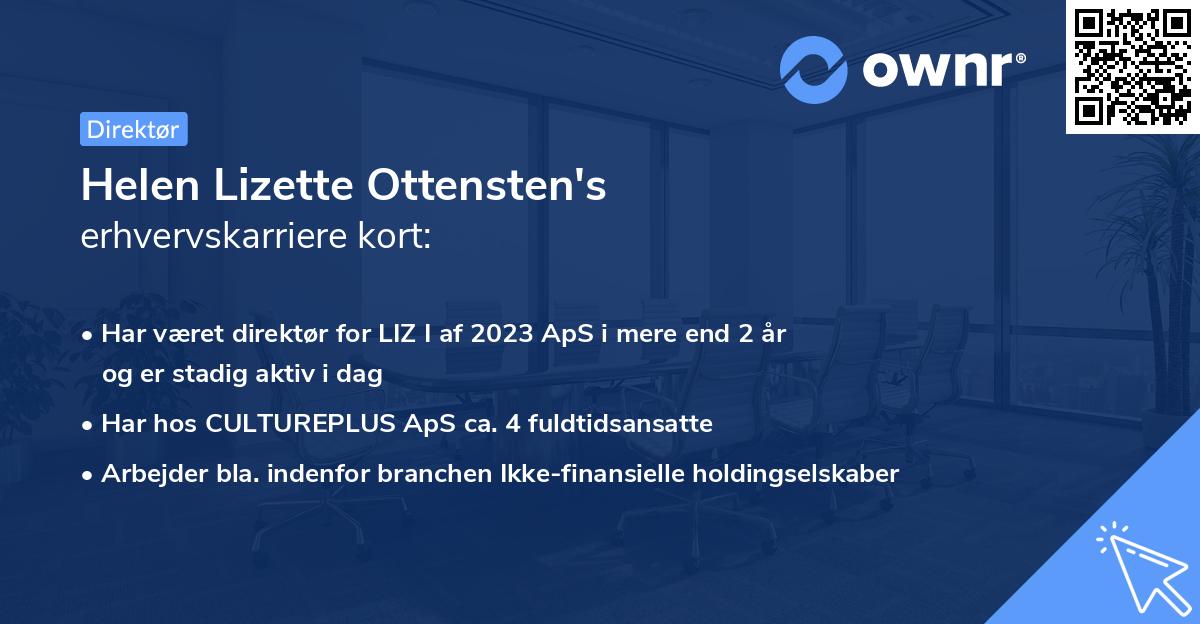 Helen Lizette Ottensten's erhvervskarriere kort