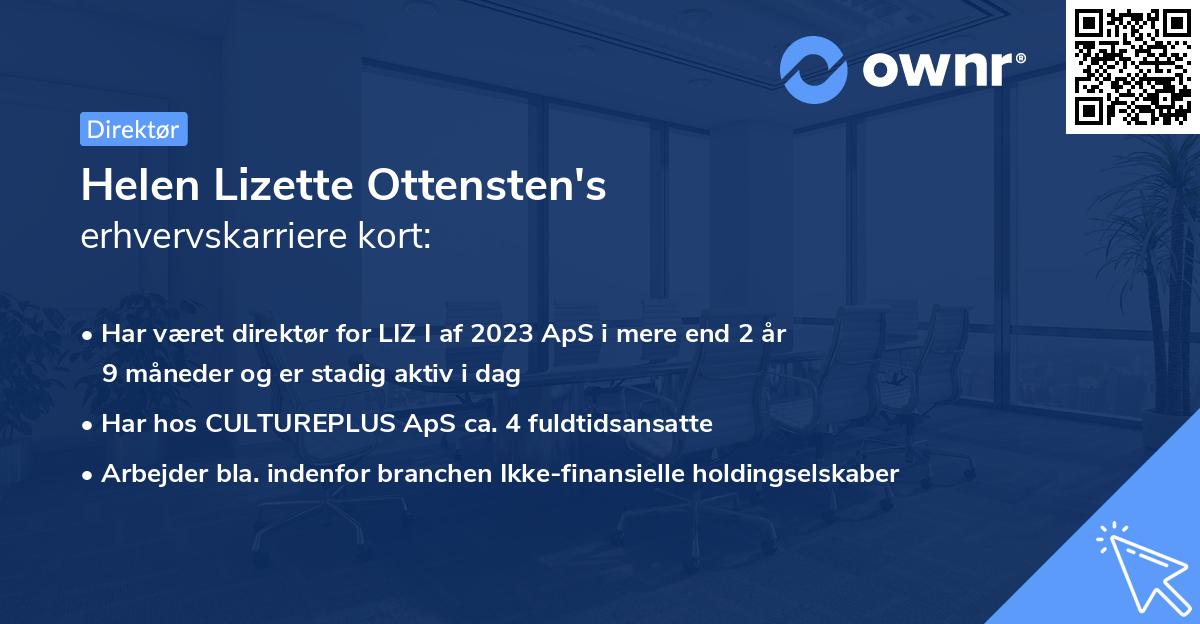 Helen Lizette Ottensten's erhvervskarriere kort