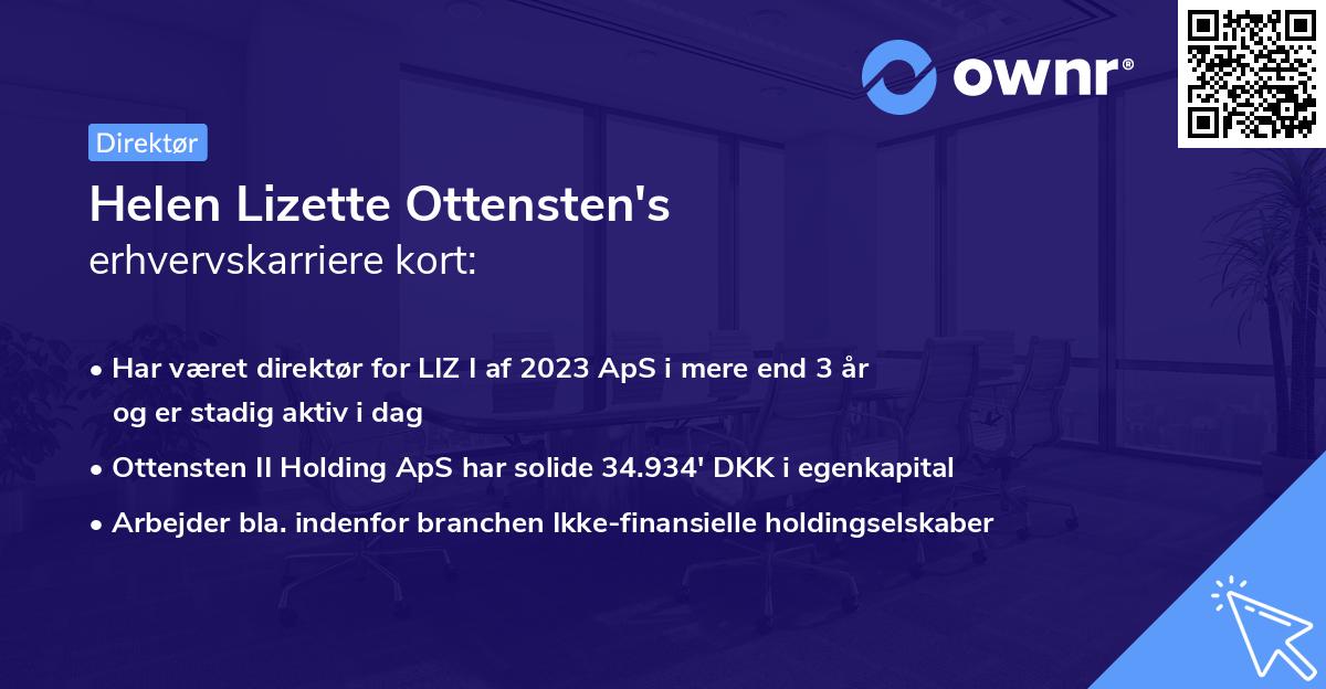 Helen Lizette Ottensten's erhvervskarriere kort