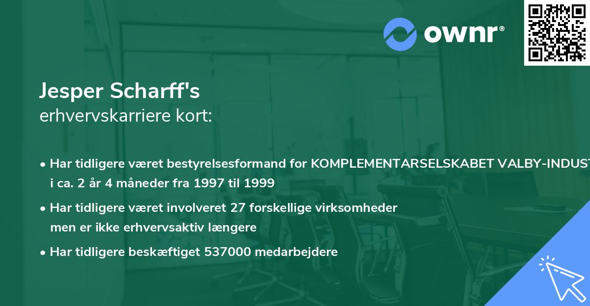 Jesper Scharff's erhvervskarriere kort