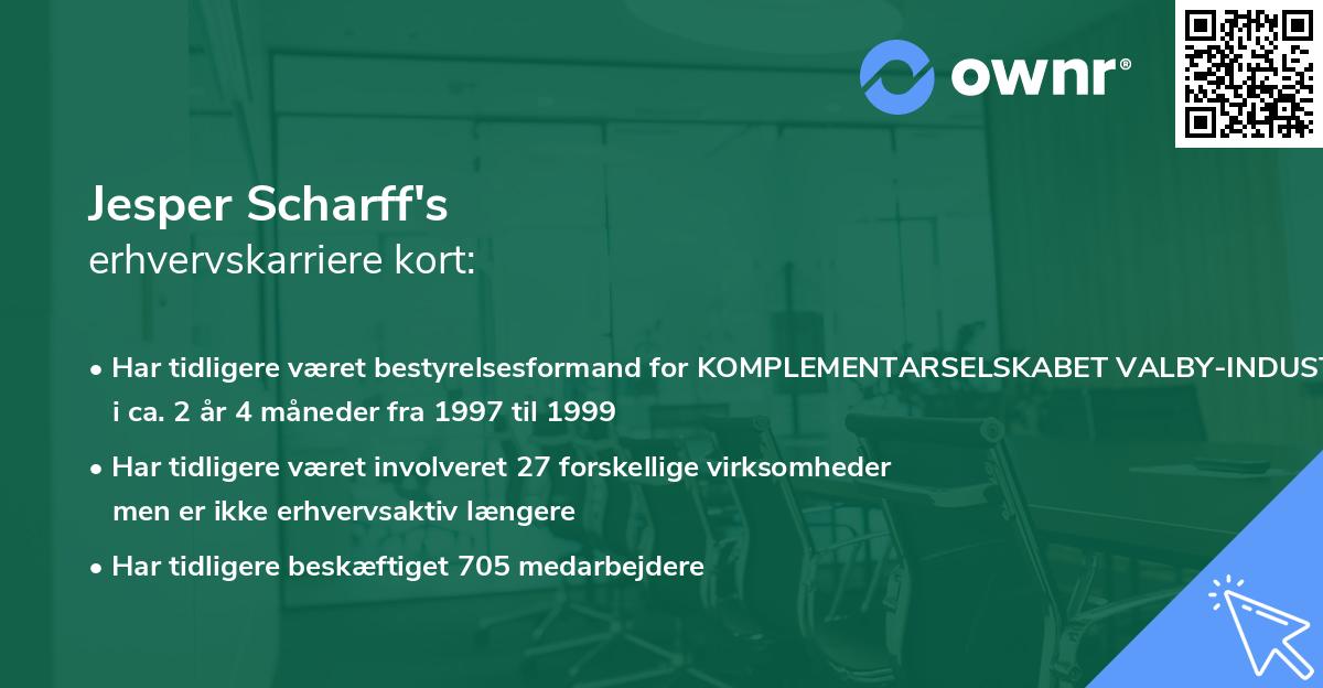 Jesper Scharff's erhvervskarriere kort