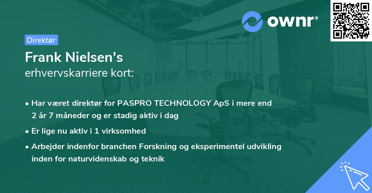 Frank Nielsen's erhvervskarriere kort
