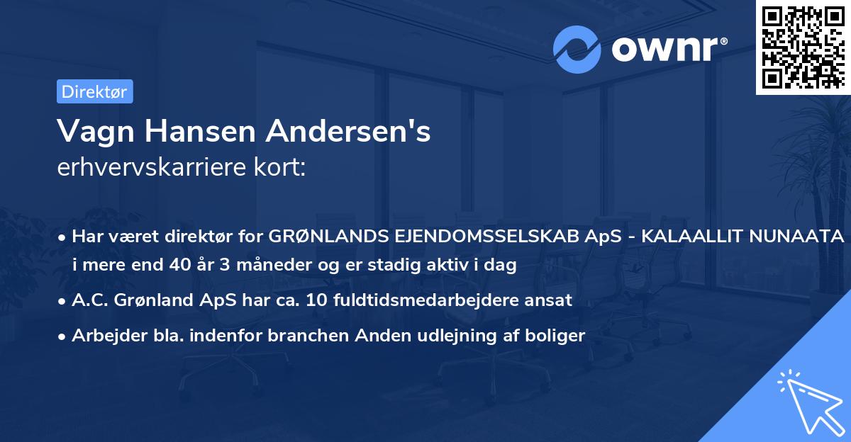 Vagn Hansen Andersen's erhvervskarriere kort