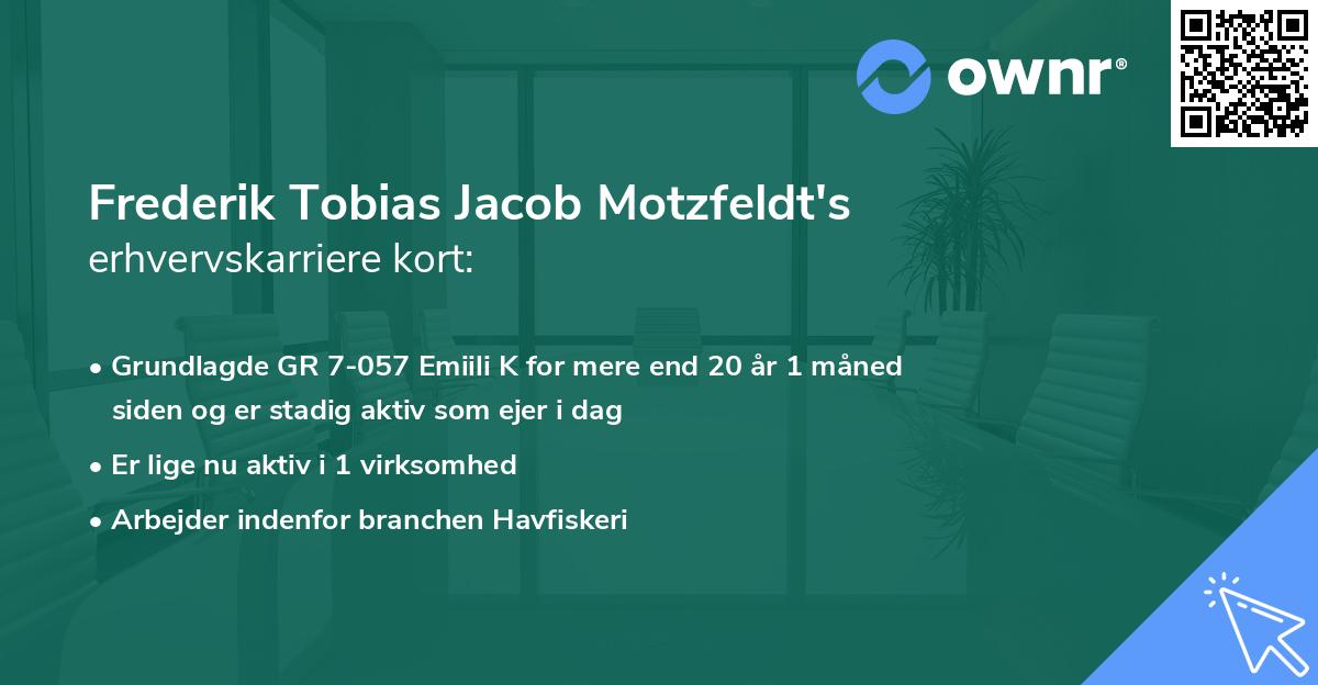 Frederik Tobias Jacob Motzfeldt's erhvervskarriere kort
