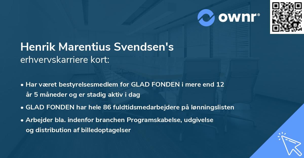 Henrik Marentius Svendsen's erhvervskarriere kort