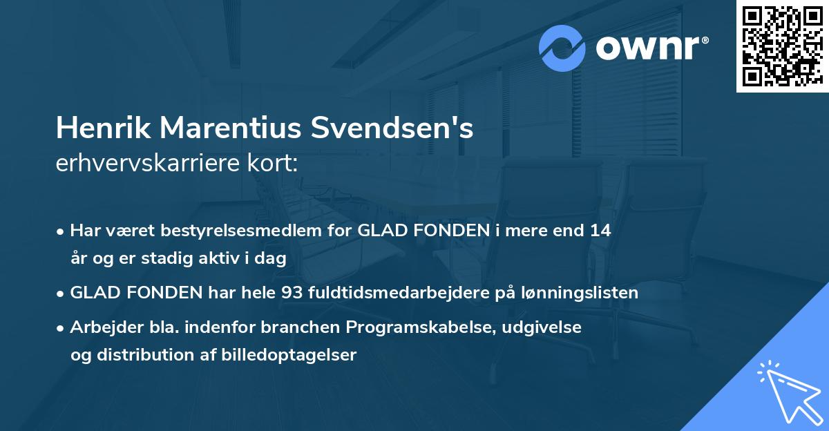 Henrik Marentius Svendsen's erhvervskarriere kort