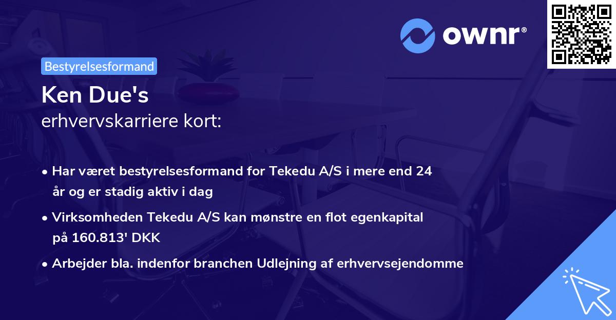 Ken Due's erhvervskarriere kort