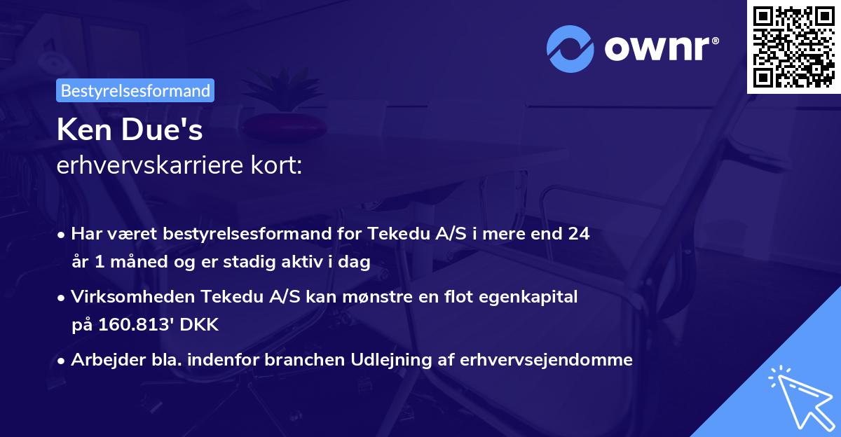 Ken Due's erhvervskarriere kort