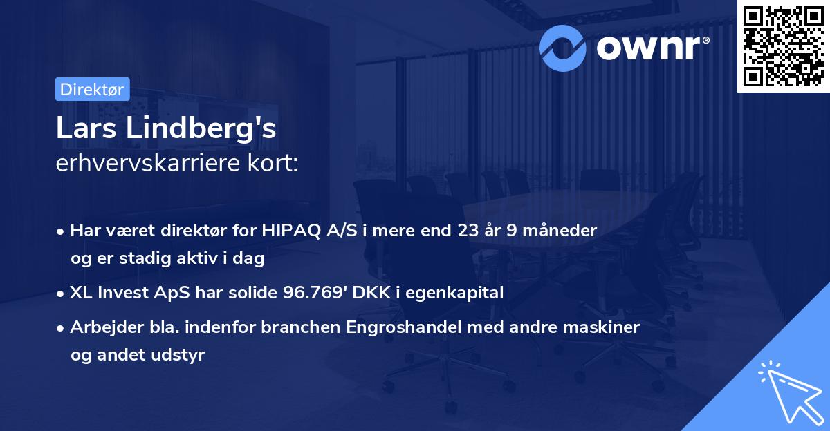 Lars Lindberg's erhvervskarriere kort