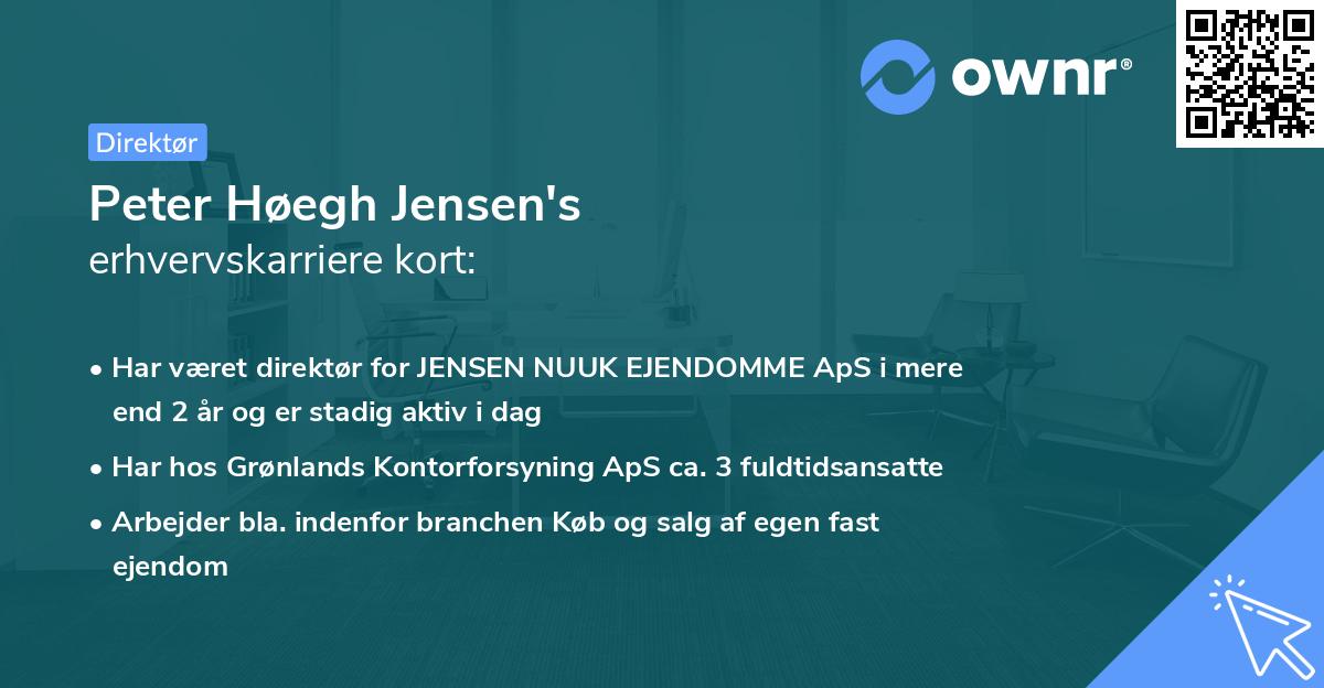 Peter Høegh Jensen's erhvervskarriere kort