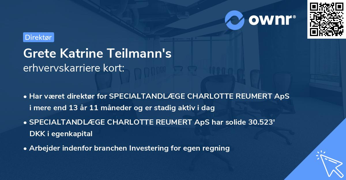 Grete Katrine Teilmann's erhvervskarriere kort