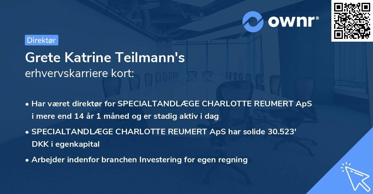Grete Katrine Teilmann's erhvervskarriere kort