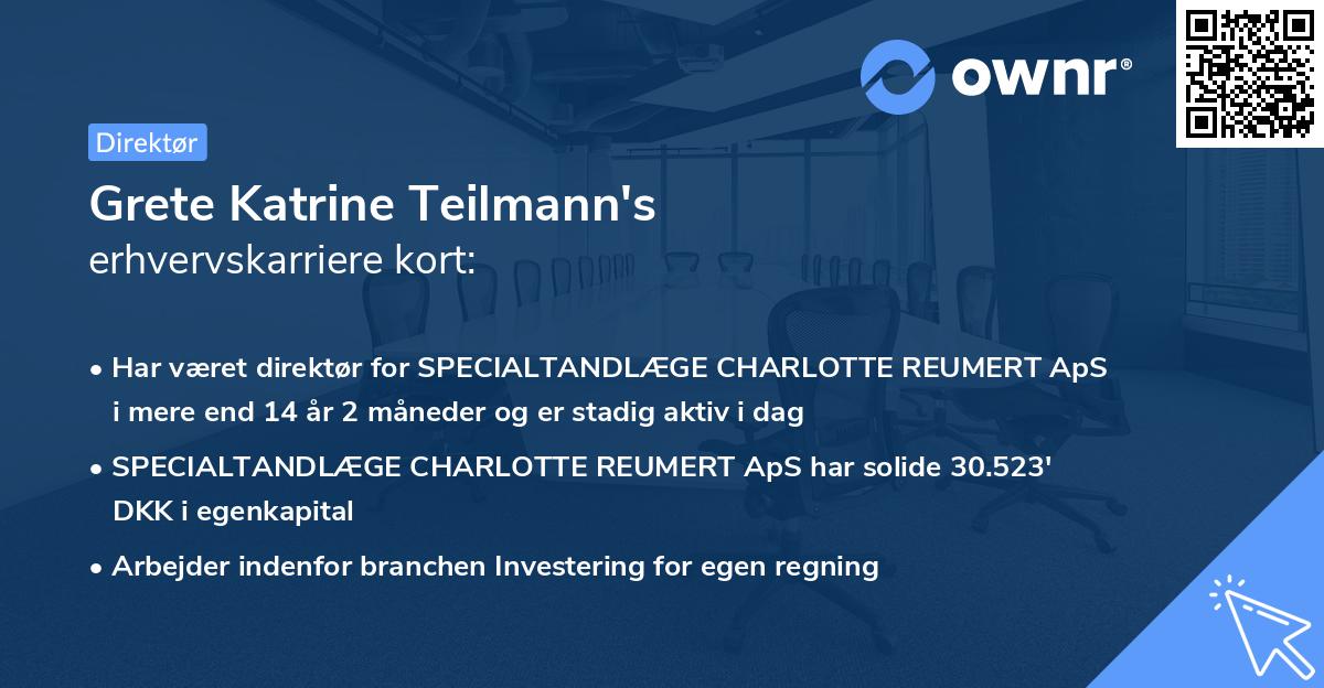 Grete Katrine Teilmann's erhvervskarriere kort