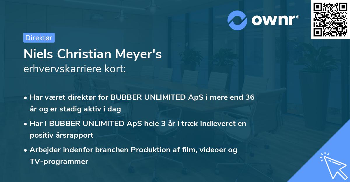 Niels Christian Meyer's erhvervskarriere kort
