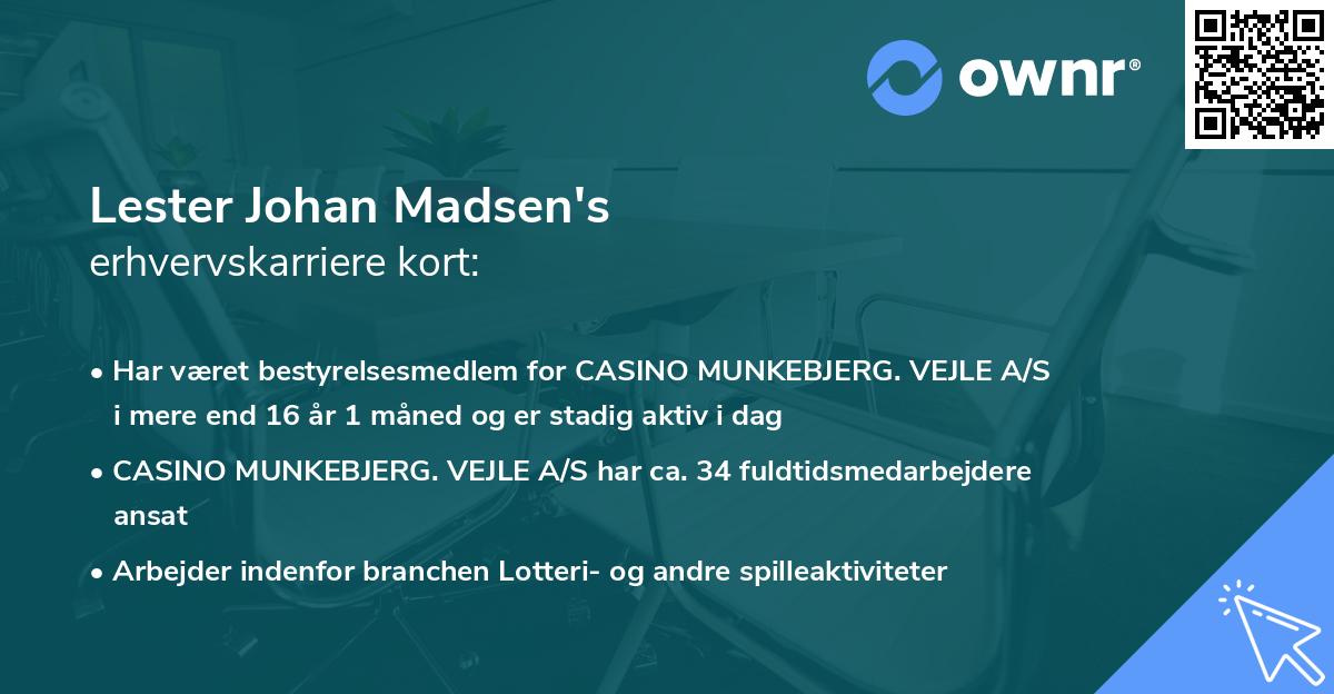 Lester Johan Madsen's erhvervskarriere kort