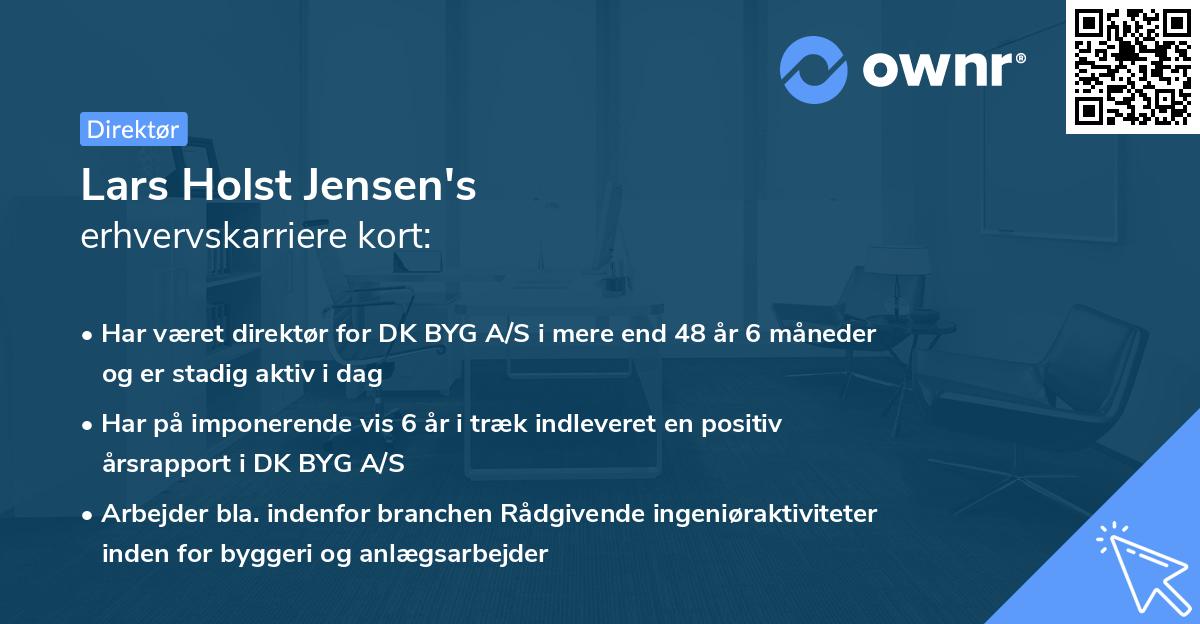 Lars Holst Jensen's erhvervskarriere kort
