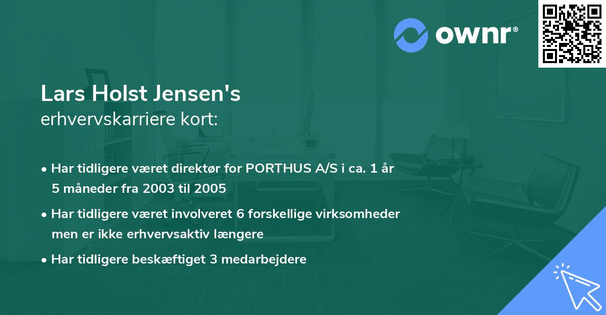 Lars Holst Jensen's erhvervskarriere kort