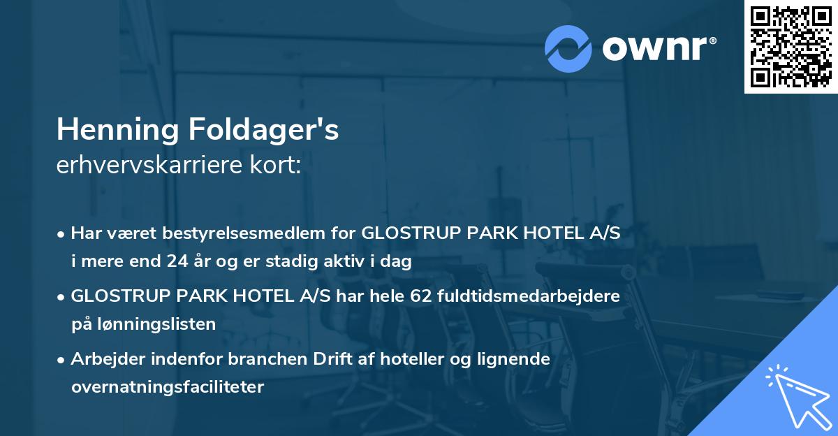 Henning Foldager's erhvervskarriere kort