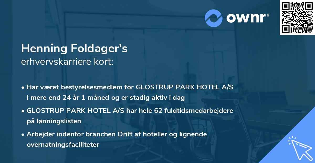 Henning Foldager's erhvervskarriere kort
