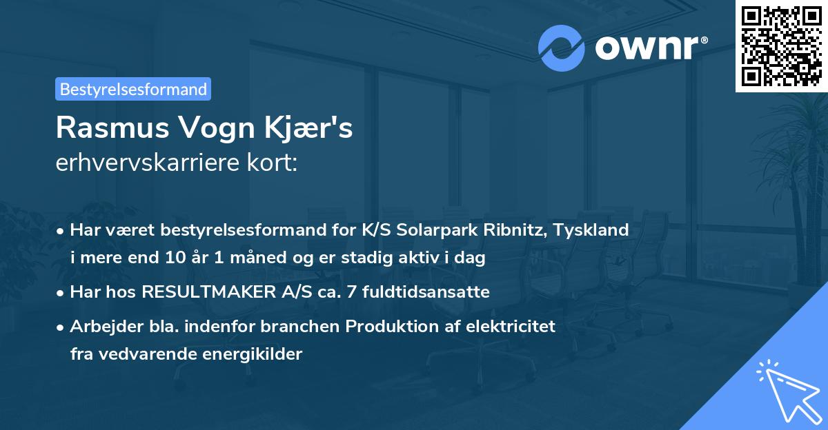 Rasmus Vogn Kjær's erhvervskarriere kort