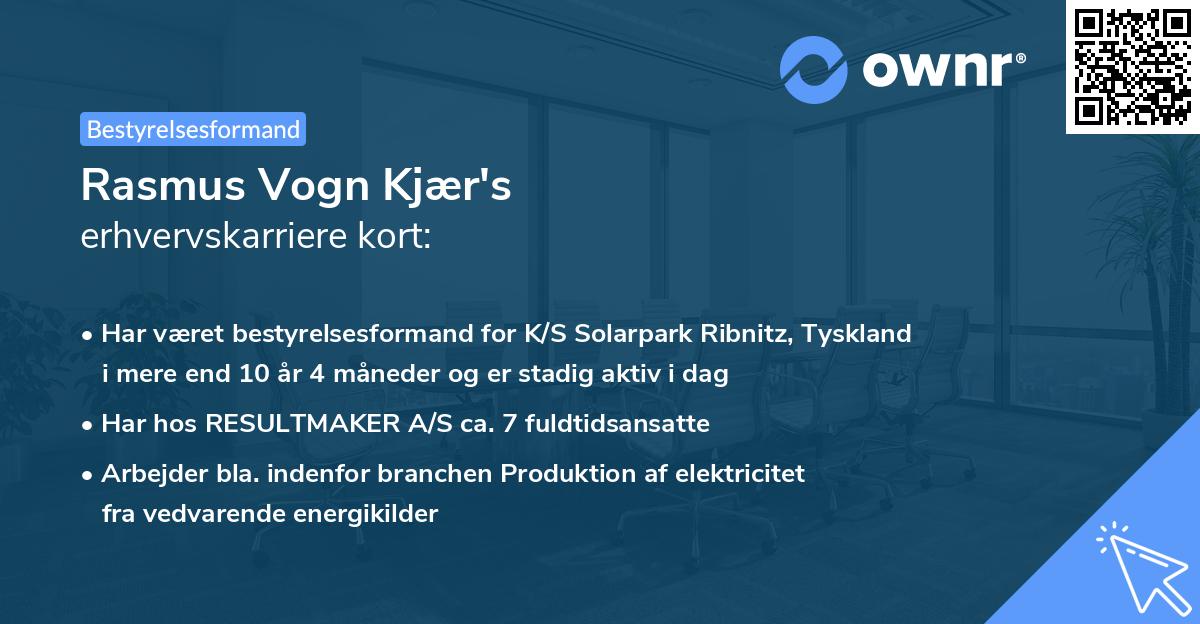 Rasmus Vogn Kjær's erhvervskarriere kort