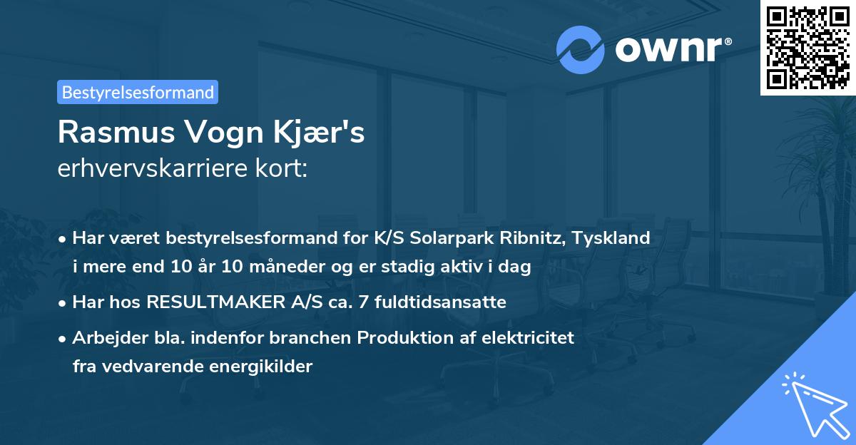 Rasmus Vogn Kjær's erhvervskarriere kort