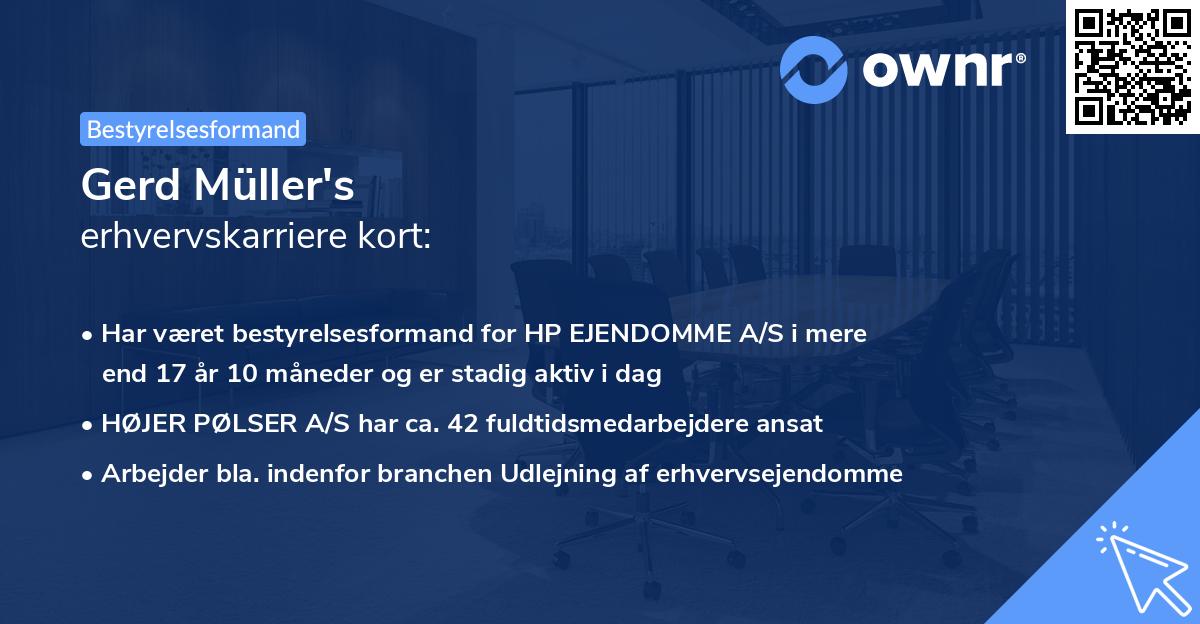 Gerd Müller's erhvervskarriere kort
