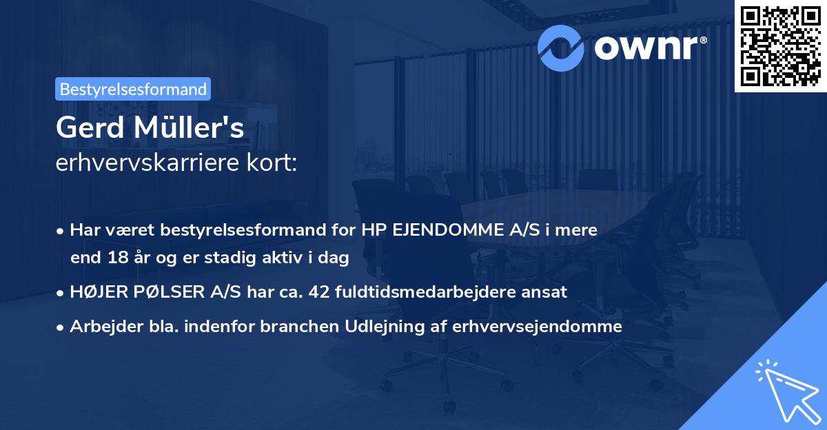 Gerd Müller's erhvervskarriere kort
