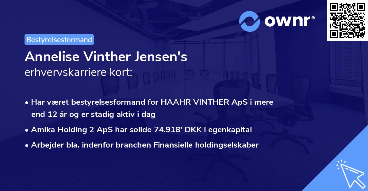 Annelise Vinther Jensen's erhvervskarriere kort