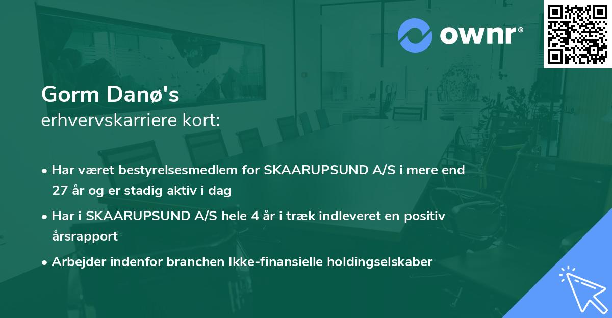 Gorm Danø's erhvervskarriere kort