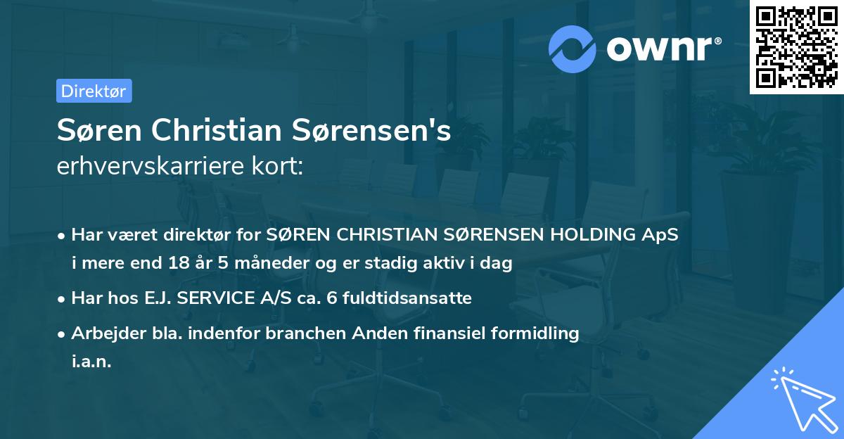 Søren Christian Sørensen's erhvervskarriere kort