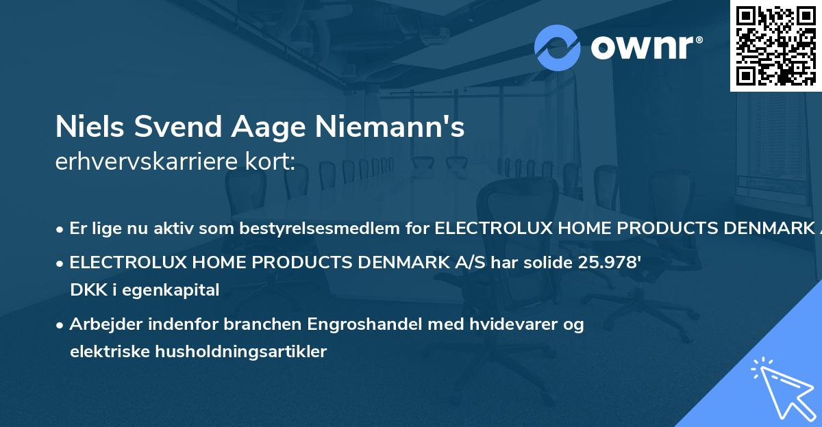 Niels Svend Aage Niemann's erhvervskarriere kort